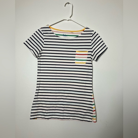 Boden Stripes ahead‎ of the rest Tee Sz Small Striped Crew Neck Cotton Casual - Picture 1 of 9